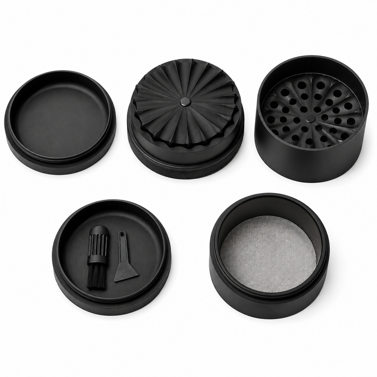 Gunmetal Rook zahnloser Edelstahl Grinder 60mm 5-teilig