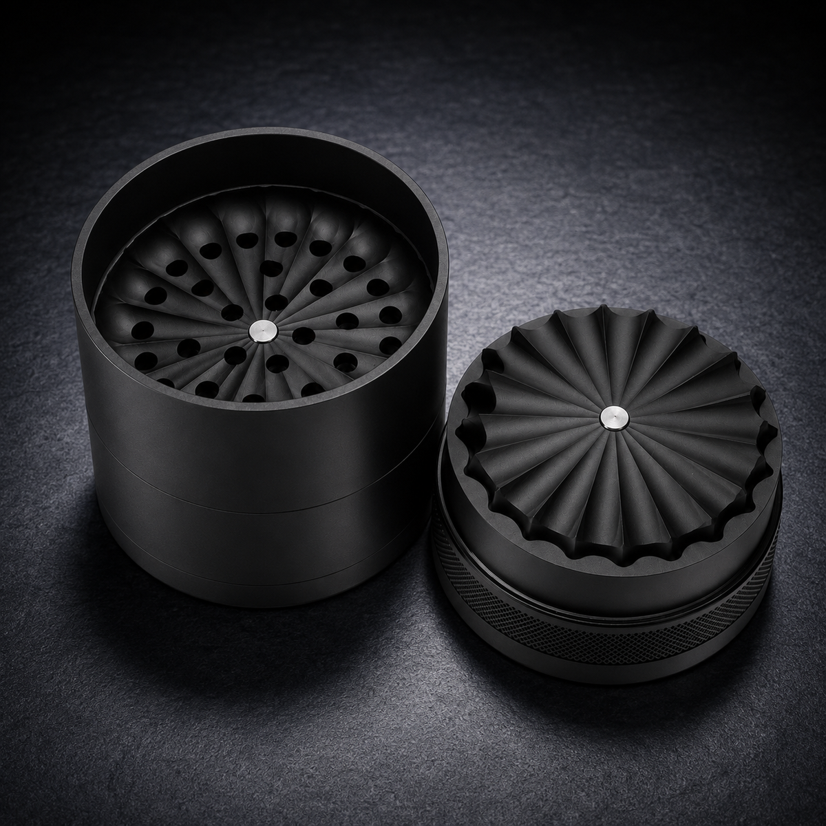 Gunmetal Rook zahnloser Edelstahl Grinder 60mm 5-teilig